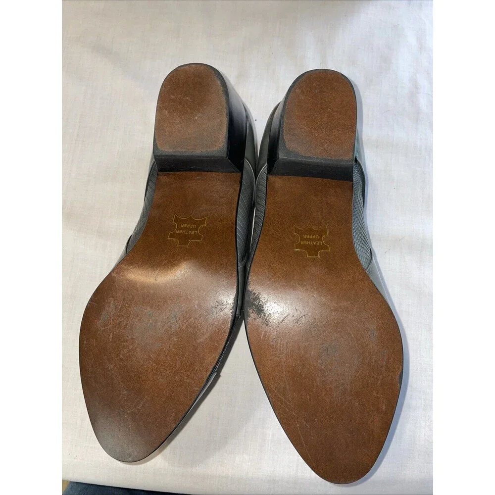 D’italo By Globe Men’s Dress Loafers Size 9.5 M Gray Leather Formal Business
